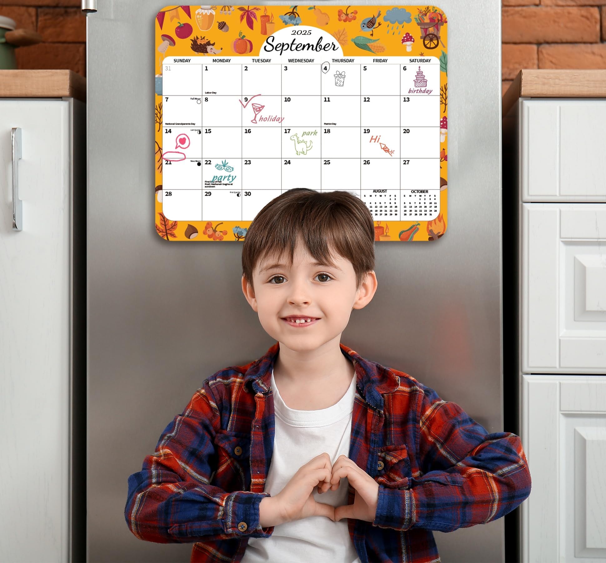 2025 Magnetic Refrigerator Calendar - 12 Month Planner from January to December 2025 (8.1