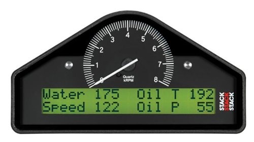 ST8100MAR-0410i Stack Action Replay Black 0-4-10k RPM Inverted Dash Timer Display - High Performance Racing Gauge for Track & Street Cars