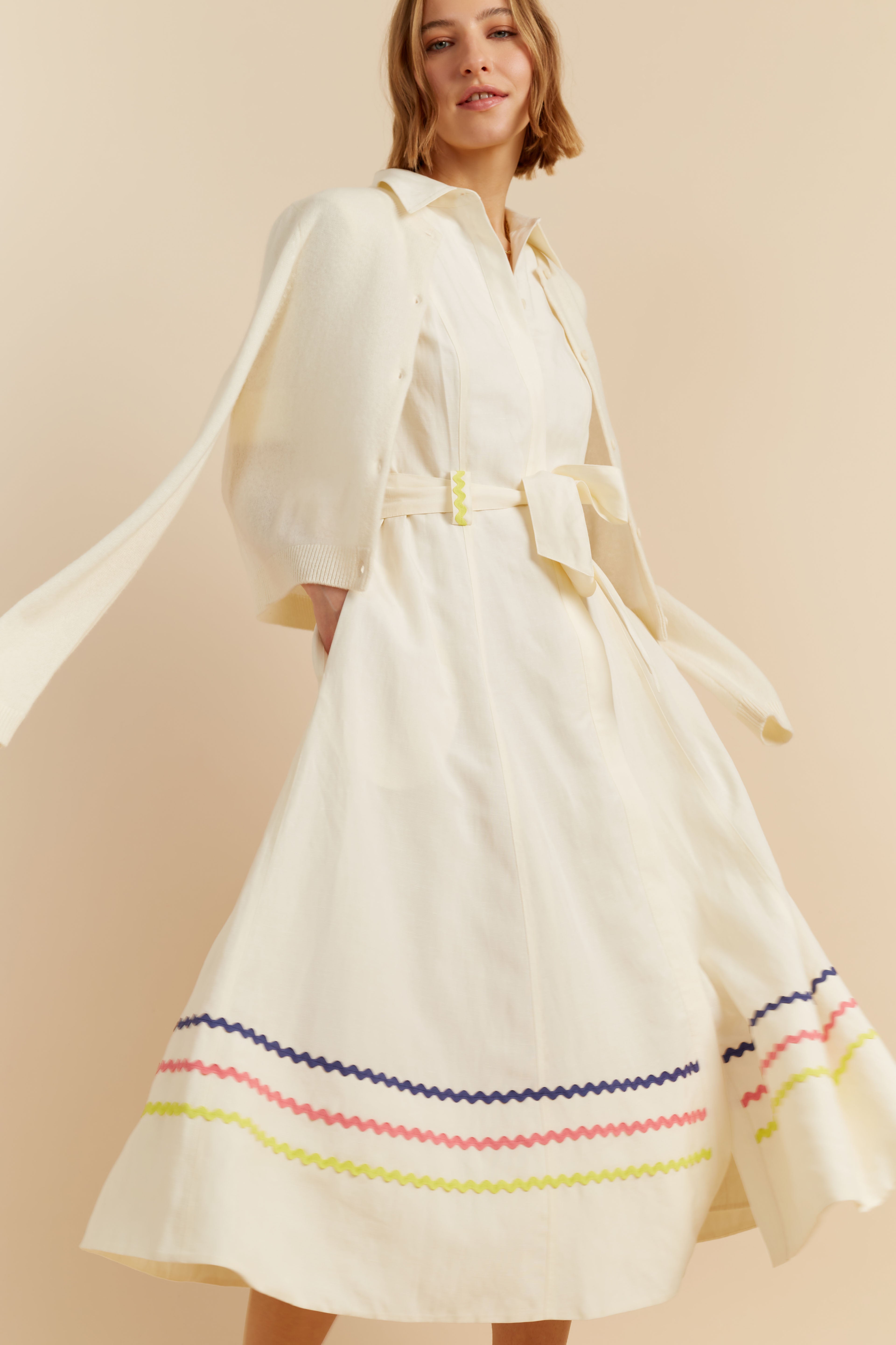 Stylish Cream Tencel Linen Starboard Dress for Women - Perfect for Summer Beach Vacations & Casual Outings