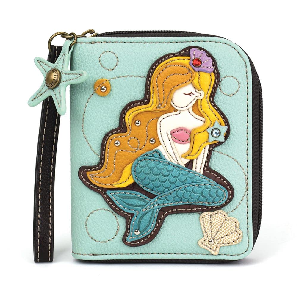Chala Handbags Mermaid Zip-Around Wallet Wristlet - Stylish Women's Clutch Purse for Everyday Use, Parties & Travel Accessories