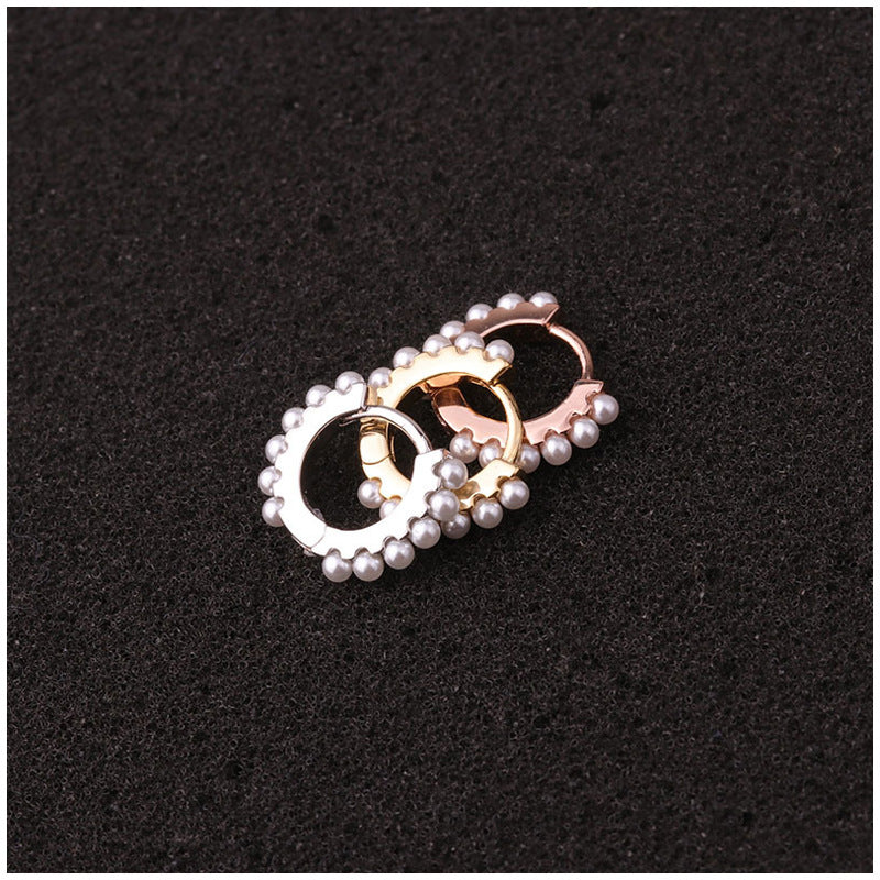 18K Gold Pearl Cartilage Hoop Earrings for Women - Dainty Elegant Pearl Stud Earrings for Cartilage Piercing | Perfect for Daily Wear, Parties & Special Occasions
