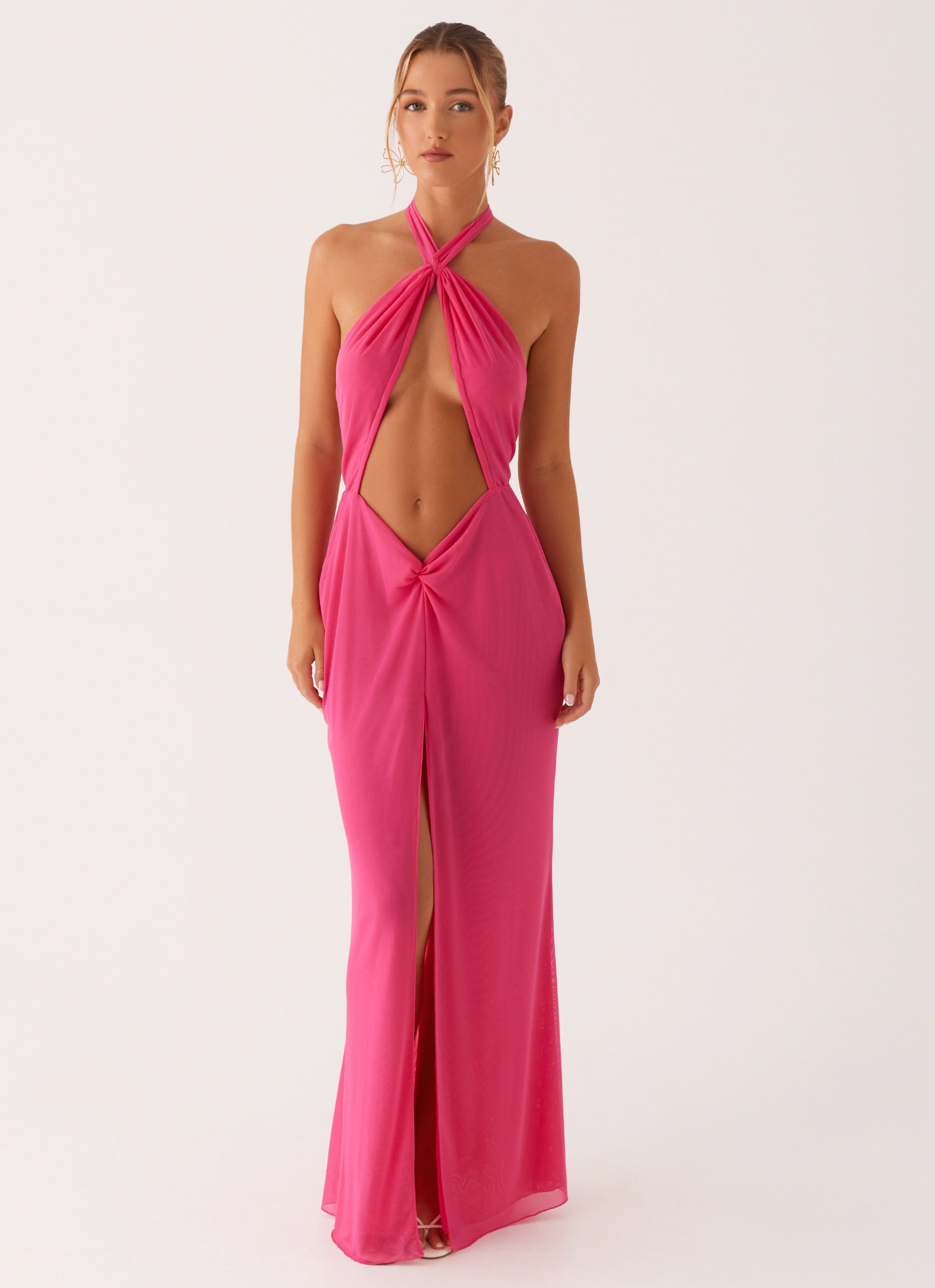 Elegant Pink Maxi Dress for Women - Centre Stage Flowy Long Dress for Summer, Beach, Parties & Special Occasions