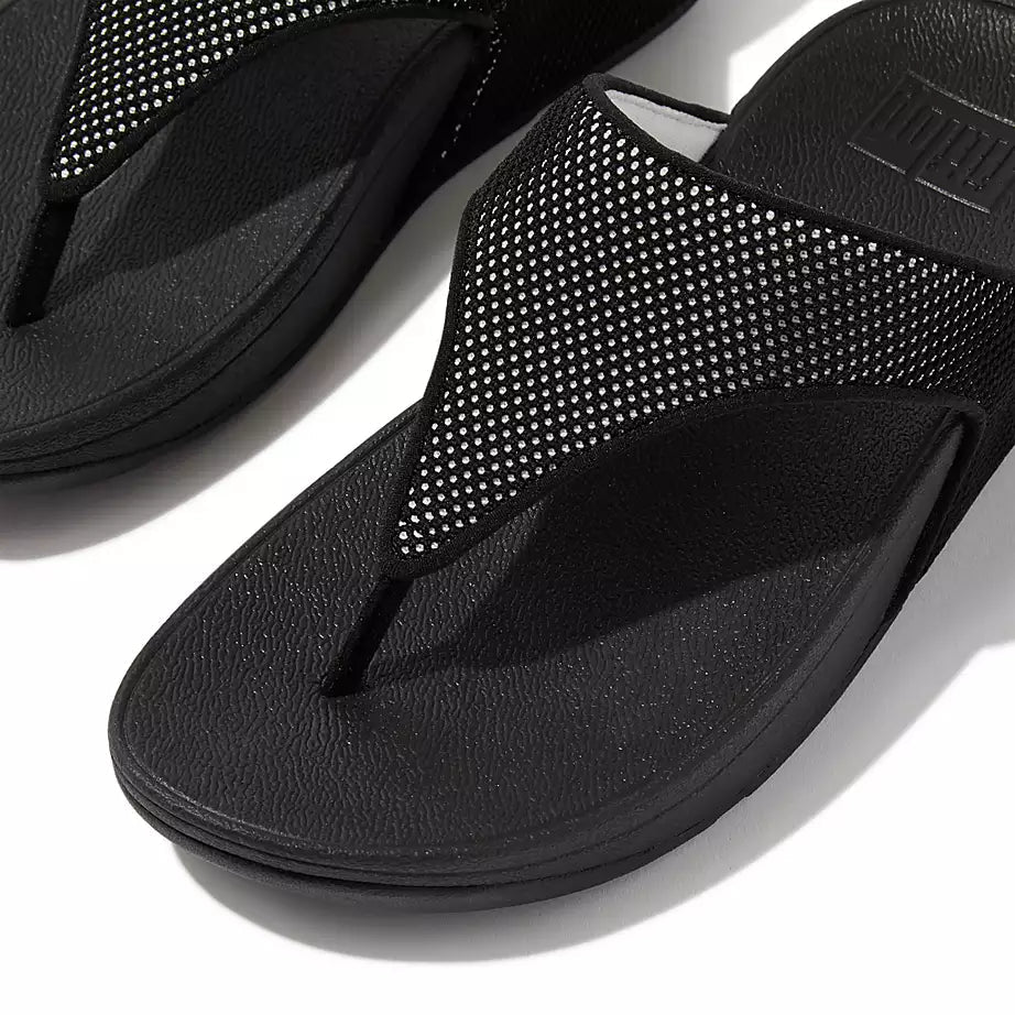 FITFLOP LULU Water-Resistant Toe Post Sandals for Women - Comfortable Beach & Pool Slides - Perfect for Summer, Travel, and Casual Wear