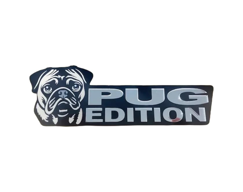 3D Laser Cut Dog Car Badges - Funny Pug Automotive Decals for Trucks, RVs & Boats | Exterior Vehicle Stickers & Unique Pet Lover Gifts (Great for Car Shows, Tailgating & Personalizing Your Ride)