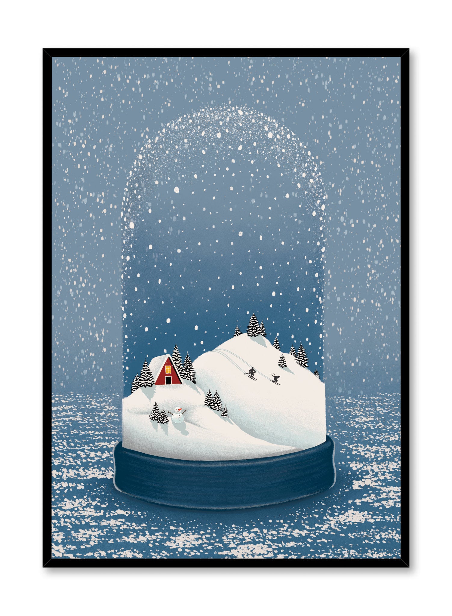Enchanted Winter Snow Globe with Elegant Poster - Perfect for Holiday Decorations, Christmas Gifts & Home Décor
