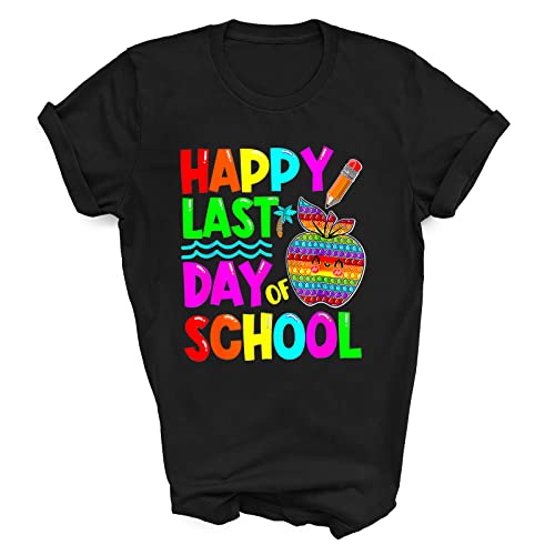 Happy Last Day of School Shirt - Funny Teacher & Student T-Shirt, Tank Top, Hoodie, Long Sleeve & Sweatshirt - Perfect End of Year Gift for Educators & Graduates - Great for Class Parties, Yearbook Signing & School Celebrations
