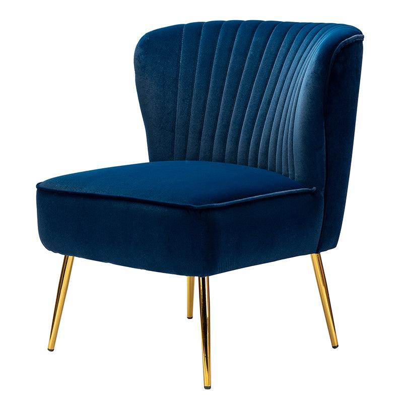Lola Velvet Side Chair - Modern Upholstered Accent Chair for Living Room, Bedroom & Office - Soft Velvet Fabric with Sturdy Wooden Legs - Perfect for Dining, Lounge & Home Decor