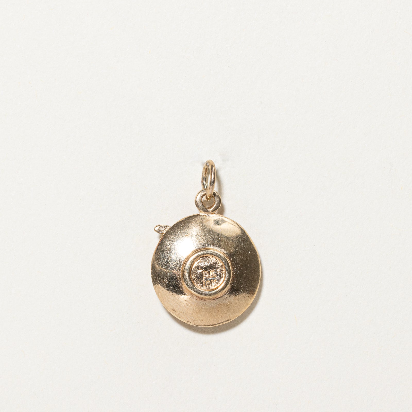 10K Yellow Gold Tea Cup and Saucer Charm Pendant - Elegant Jewelry for Tea Lovers, Perfect for Necklaces, Bracelets & Gifts