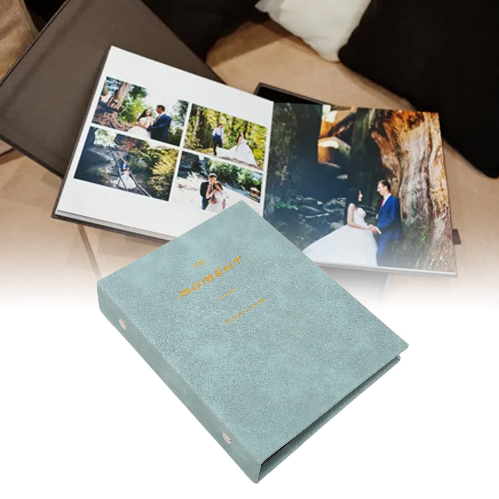64-Pocket Suede Photo Album for Fujifilm Instax Mini 11/12/40/EVO/7+/7s/LiPlay/90/9 - 3 Inch Instant Film Storage Organizer (Mint Green) - Perfect for Travel, Wedding, Baby Photos & Memory Keeping