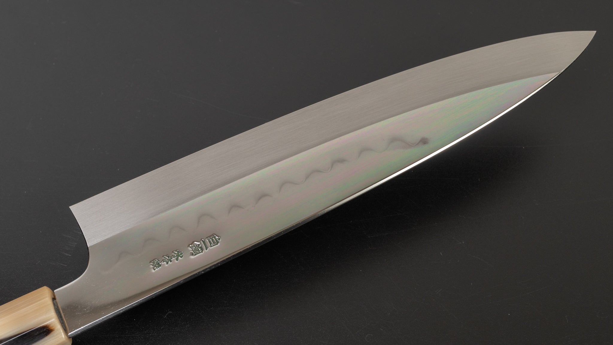 Hitohira Togashi Kambei White #1 Mizu Honyaki Gyuto 240mm Japanese Chef Knife with Taihei Ebony Handle - Limited Edition with Saya #001 - Perfect for Professional Chefs & Sushi Masters