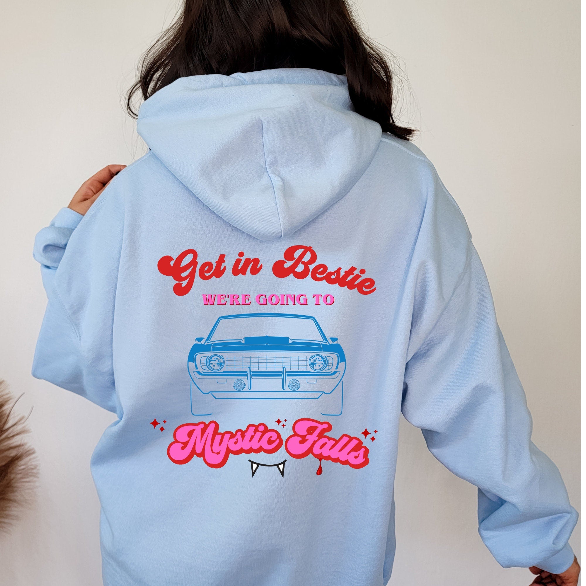 Mystic Falls Hoodie - The Vampire Diaries TVD Merch | Salvatore Brothers Inspired Apparel | Perfect Fan Gift for TVD Lovers | Cozy Wear for Movie Nights & Vampire-Themed Parties