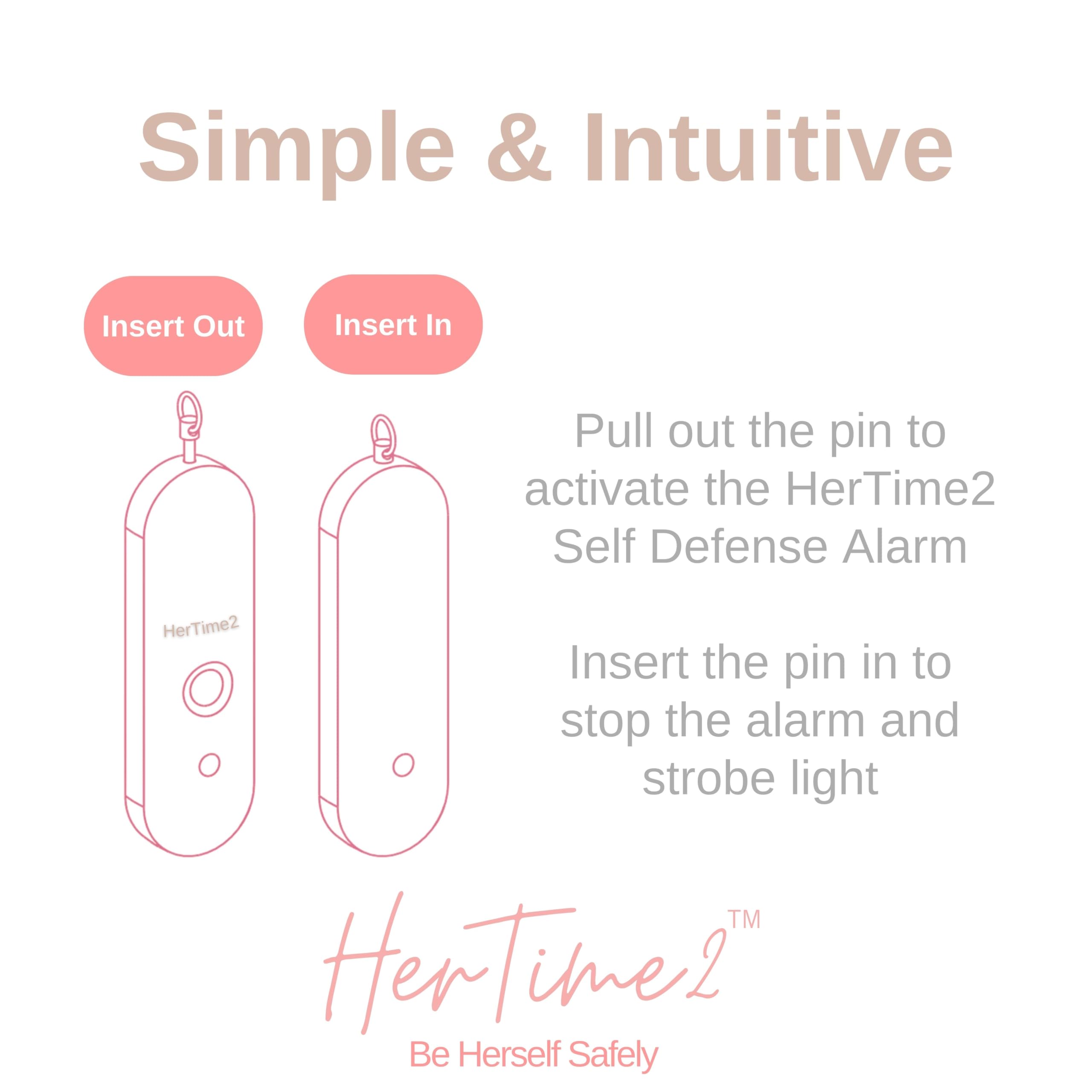 Personal Safety Alarm for Women - Waterproof Self Defense Keychain with Loud Alarm & Strobe Light - Travel Safety Device for Women - Perfect for Night Jogging, Walking Alone, College Campus & Emergency Situations (Black)