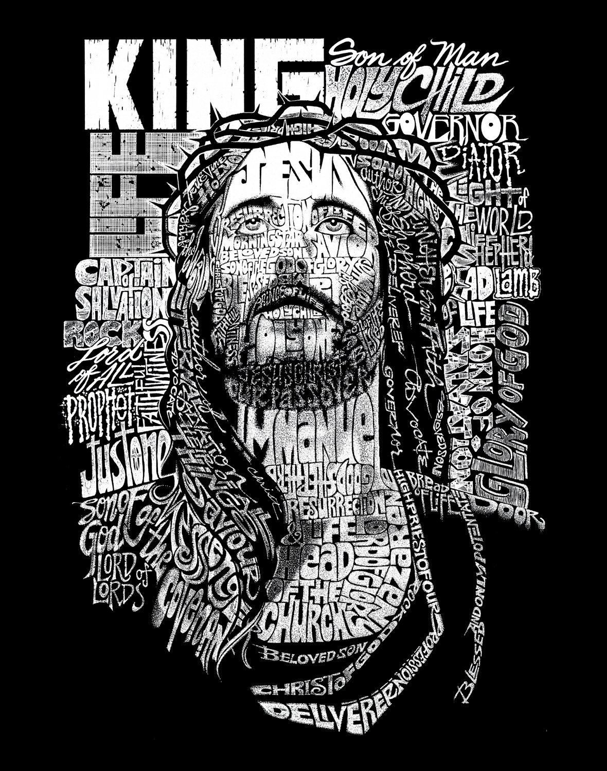 LA POP ART Boys' Word Art Hooded Sweatshirt - JESUS | Christian Graphic Pullover Hoodie for Teens & Youth | Church, Bible Study & Casual Wear