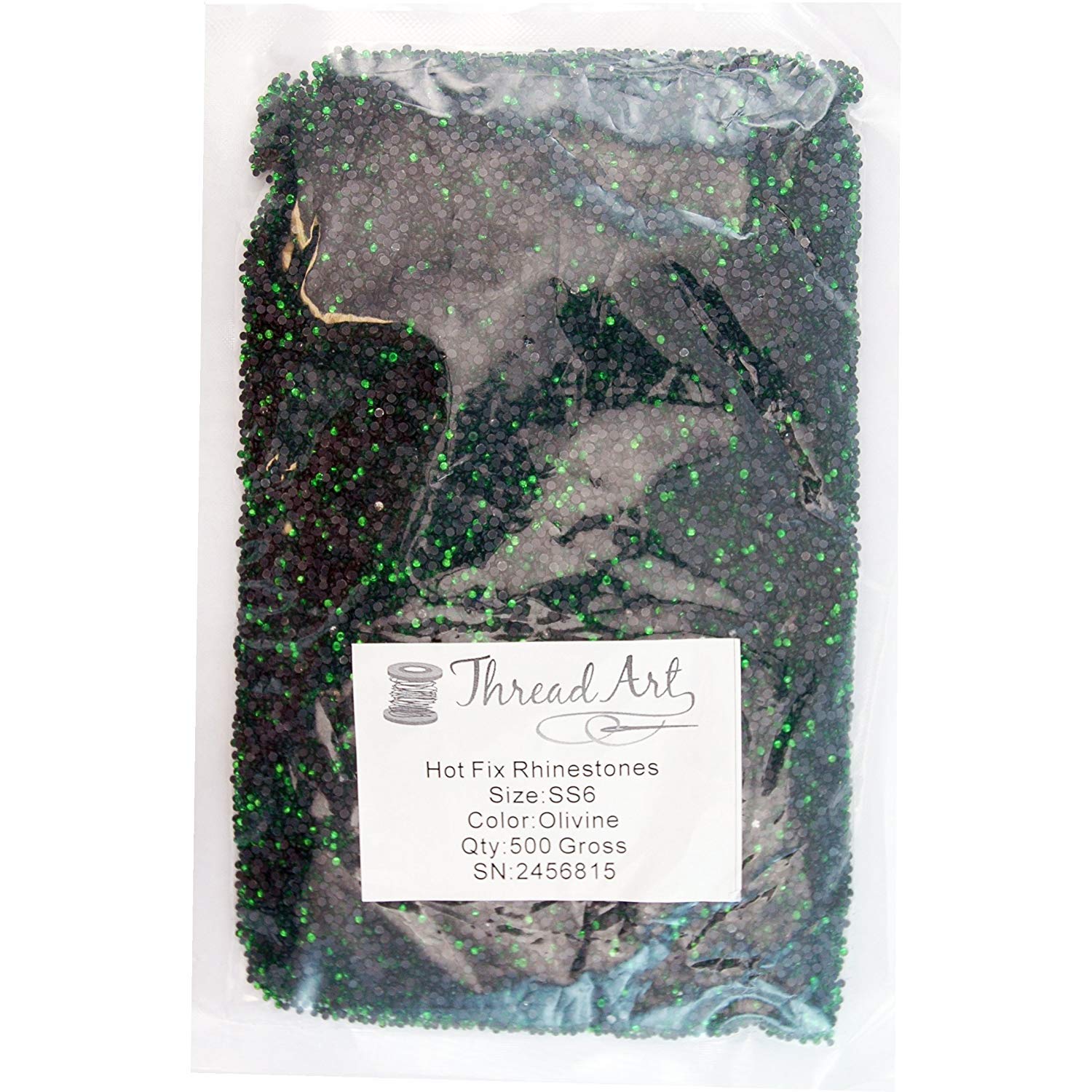 Threadart Bulk Hot Fix Rhinestones Olivine - SS6 (2mm) - 72,000 Stones - 500 Gross Pack for DIY Crafts, Jewelry Making, and Clothing Decoration