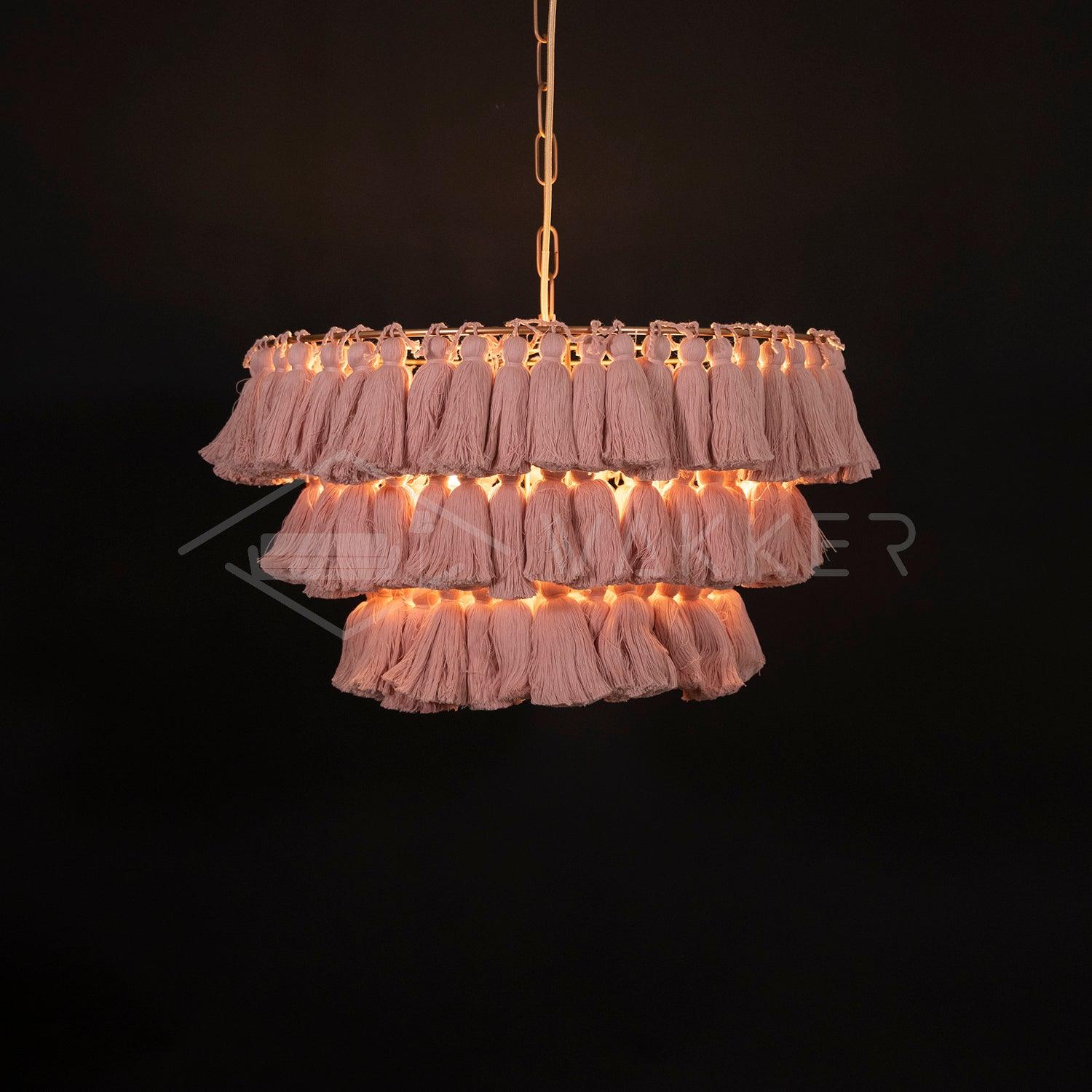 Fela Tassel Chandelier - Elegant Bohemian Crystal Ceiling Light Fixture for Dining Room, Bedroom & Living Room Decor