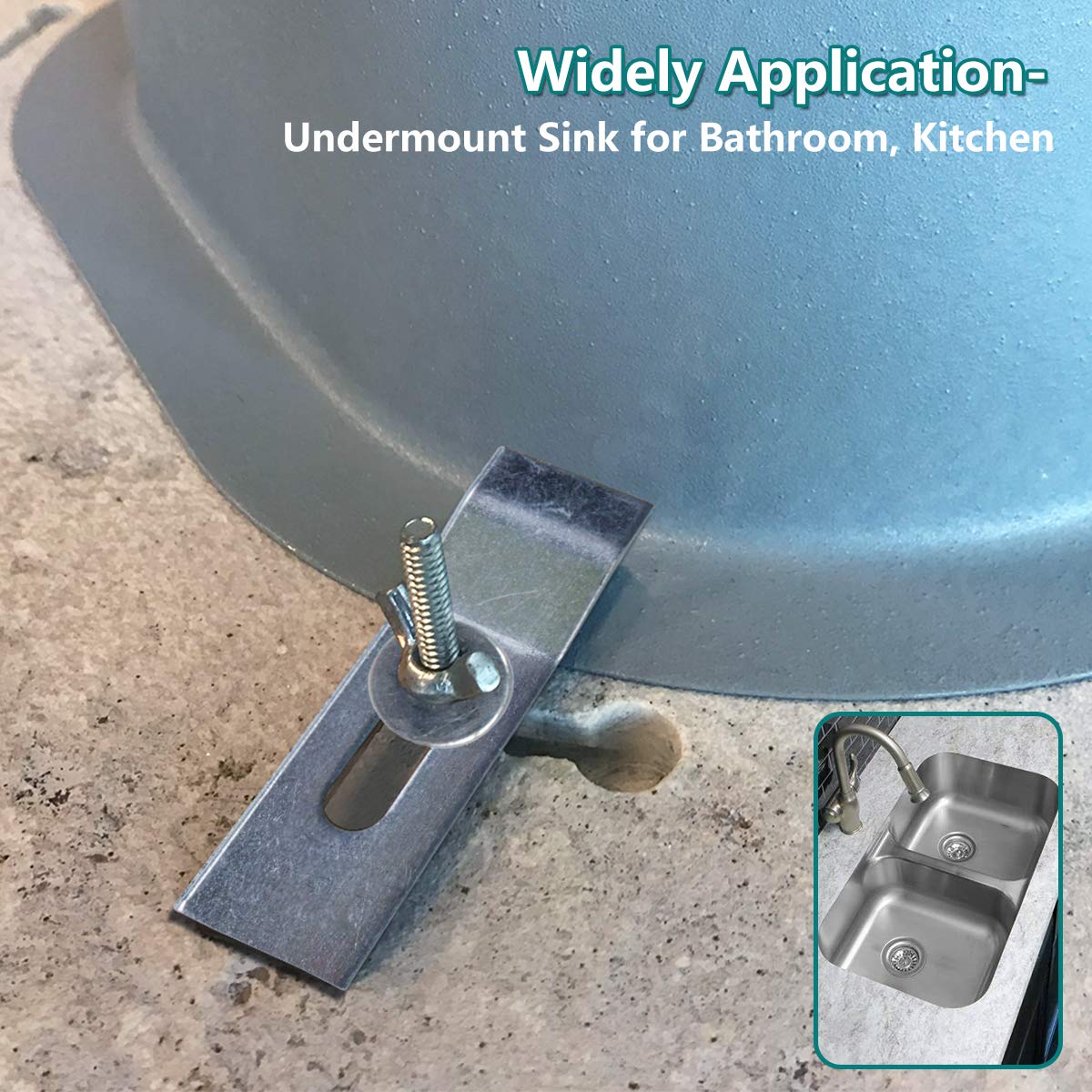 Daisypower 10-Pack Epoxy Undermount Sink Brackets & Clips - Heavy Duty Kitchen & Bathroom Sink Support Kit for Secure Installation (Perfect for Granite, Quartz & Marble Countertops)