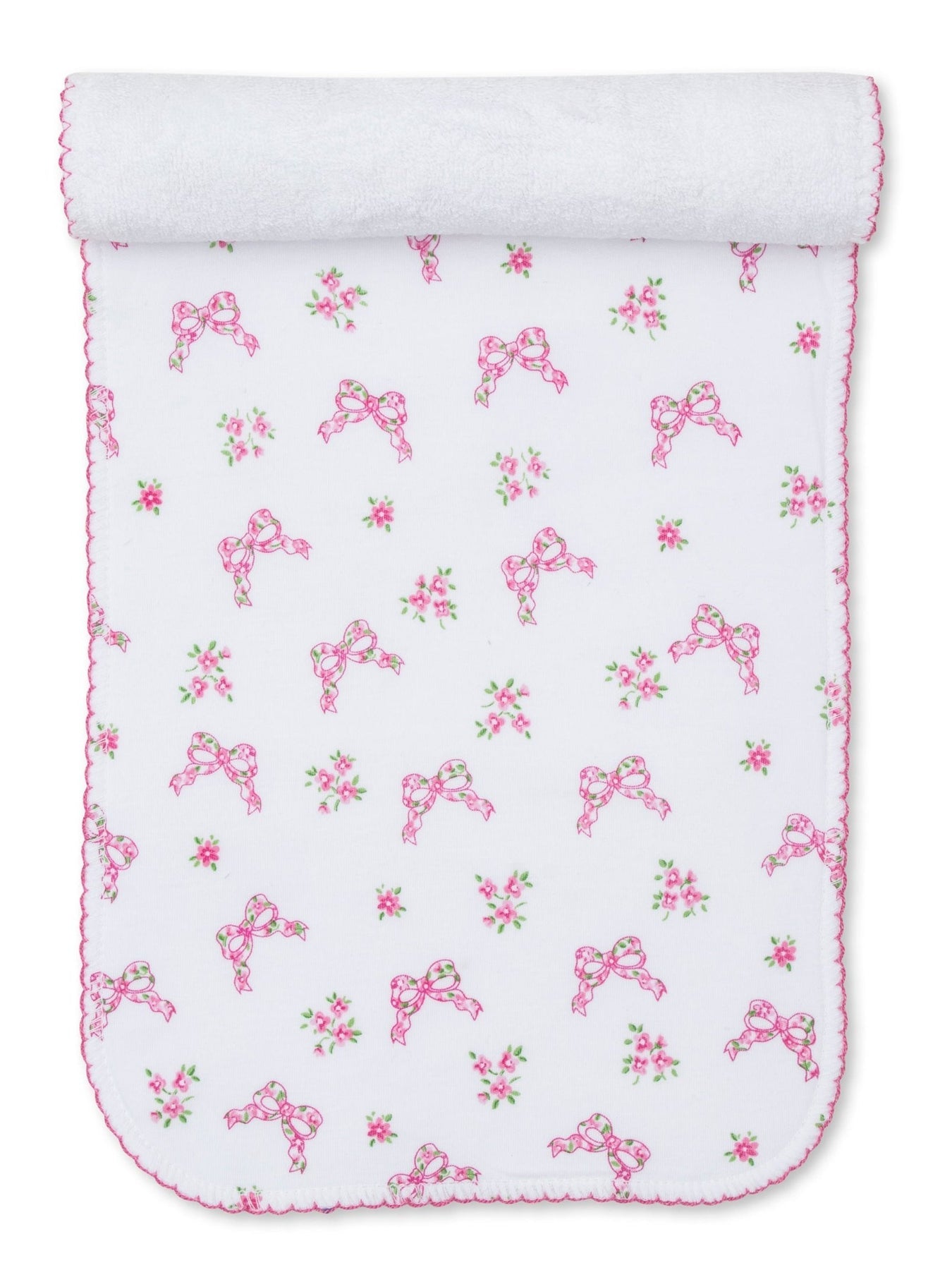 Blooming Bows Burp Cloths for Babies - Soft Pink Cotton Drool Bibs & Spit-Up Cloths | Perfect for Newborns, Infants, and Toddlers | Baby Shower Gift, Nursery Essential, and Everyday Use