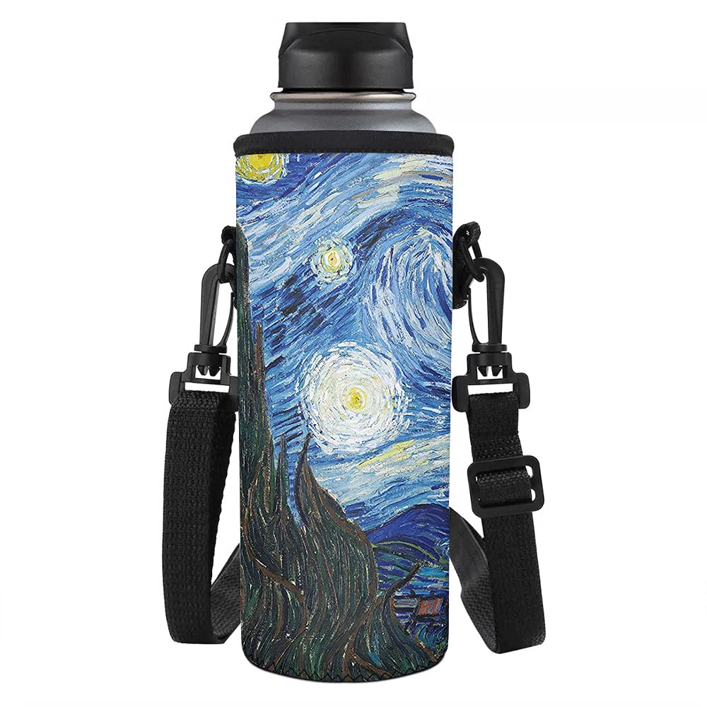 Aoopistc Neoprene Water Bottle Sleeve - Insulated Bottle Cooler Cover with Adjustable Strap for Adults & Kids - Perfect for Hiking, Gym, School & Outdoor Activities