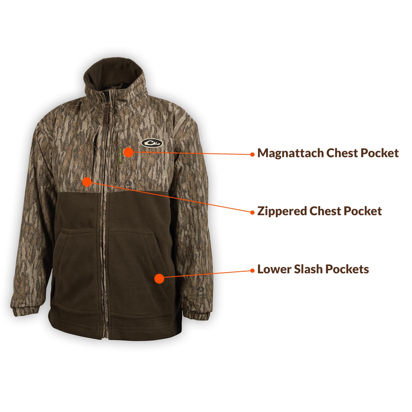 Drake MST Youth Eqwader Full Zip Jacket - Waterproof & Windproof Outdoor Hunting Coat for Boys - Perfect for Camping, Hiking, and Cold Weather Adventures