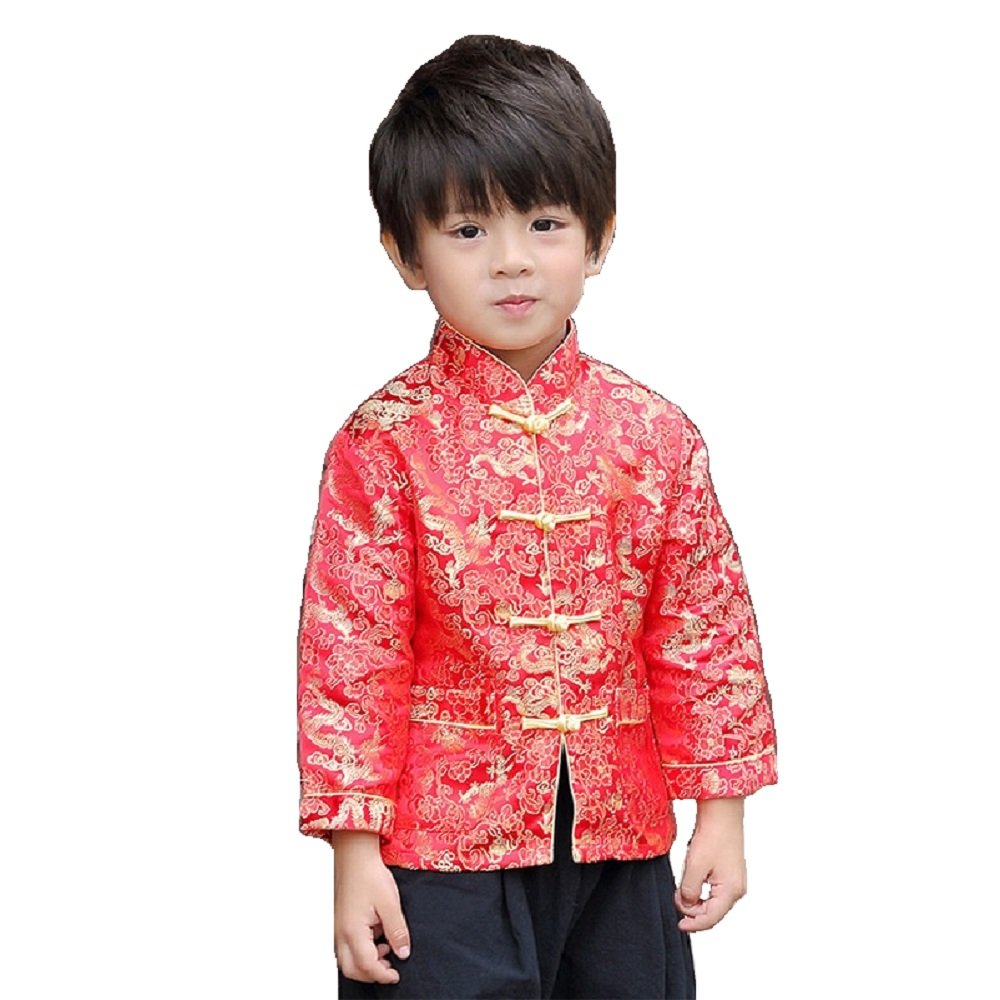 Kids Dragon Embroidered Tang Coat - Traditional Chinese Jacket for Boys | Birthday Party, Lunar New Year, Cultural Festival Costume