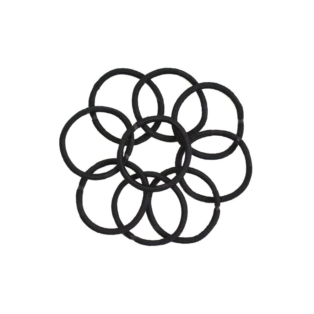 45 Pcs Black Hair Elastics - 4mm Soft Ponytail Holders & No-Slip Hair Ties for Women | Perfect for Gym, Work, and Everyday Hairstyles