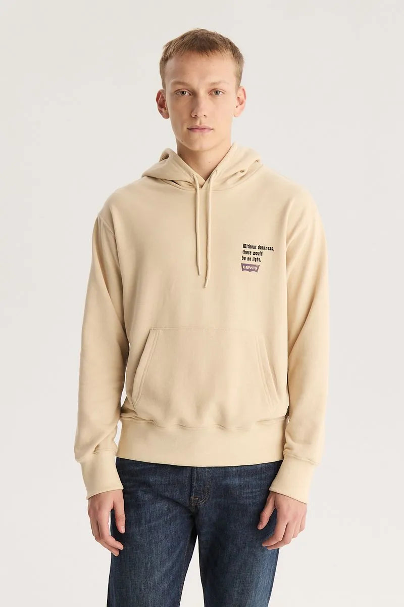 Levi's Authentic Bleached Sand Hoodie for Men - Soft Cotton Pullover Sweatshirt for Casual Wear & Street Style