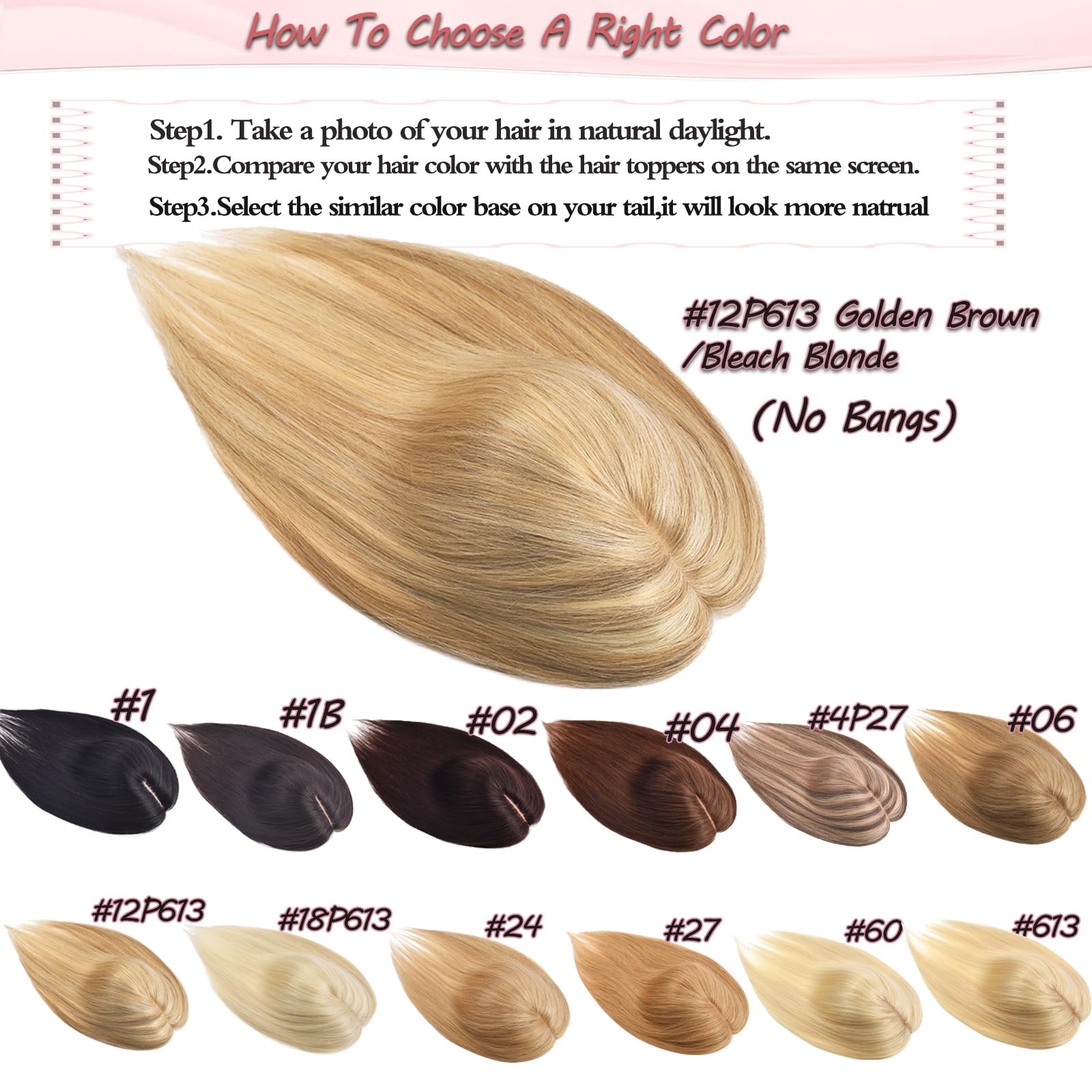Premium Real Human Hair Toppers for Women - Silk Base Remy Hair Wiglets for Thinning Hair | Clip-in Hair Extensions No Bangs | Perfect for Daily Wear, Special Occasions & Hair Volume Enhancement
