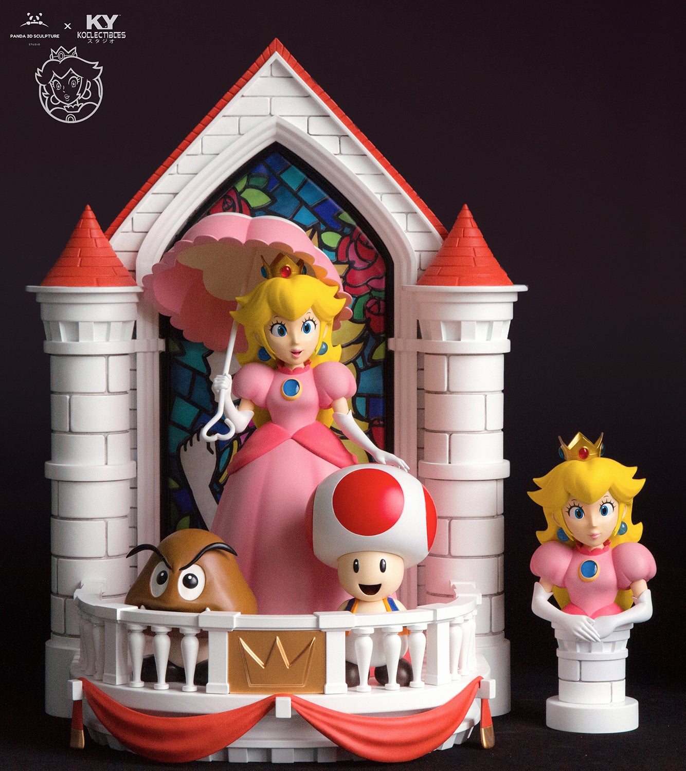 Panda Studio x KY Kollectibles Princess Peach Figure - Super Mario Bros Collectible Doll for Fans & Gamers | Perfect for Display, Gift Giving & Anime Collections