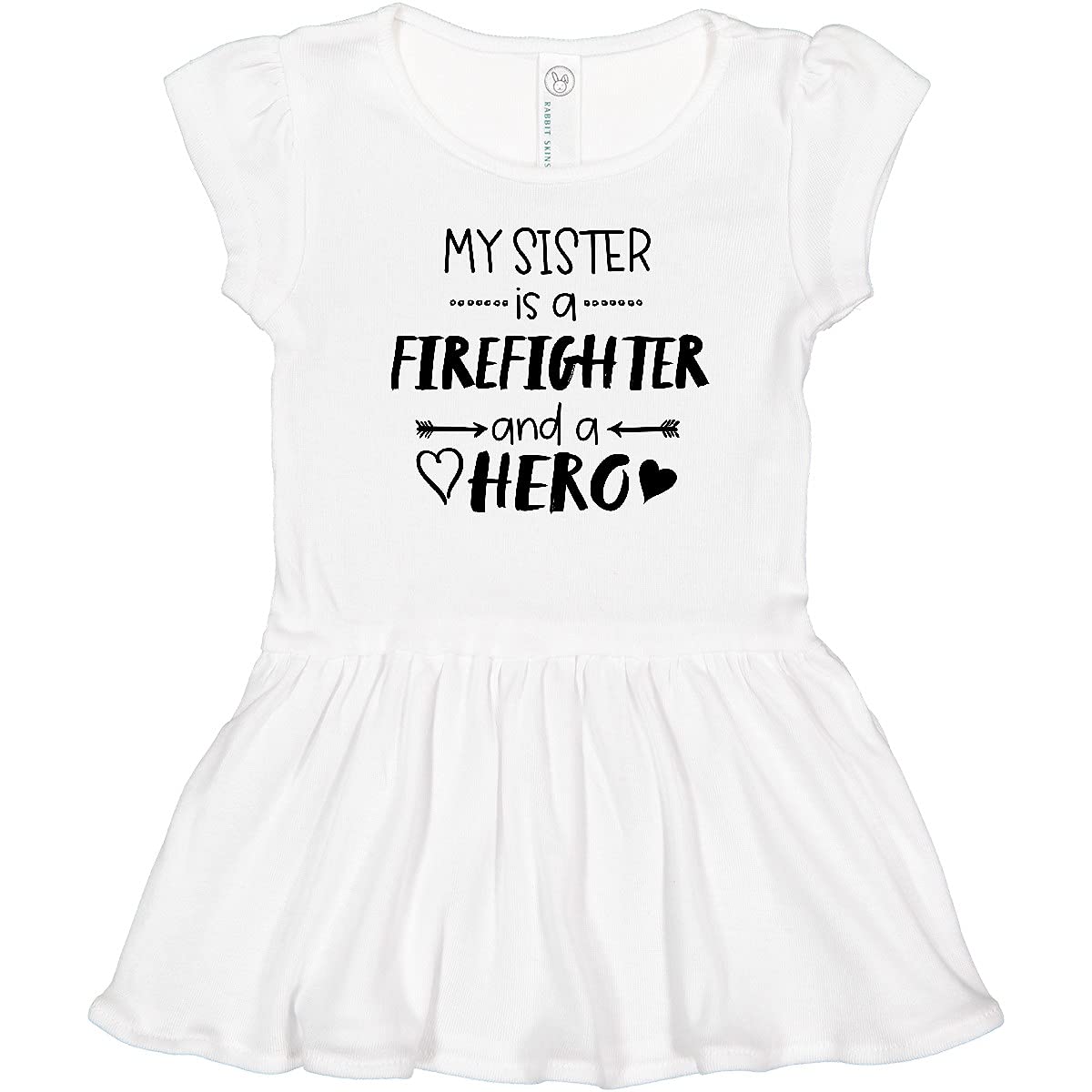 Inktastic My Sister is a Firefighter and a Hero Toddler Dress - Cute Sister Apparel for Toddler Girls, Firefighter-Themed Outfit for Playdates & Family Events