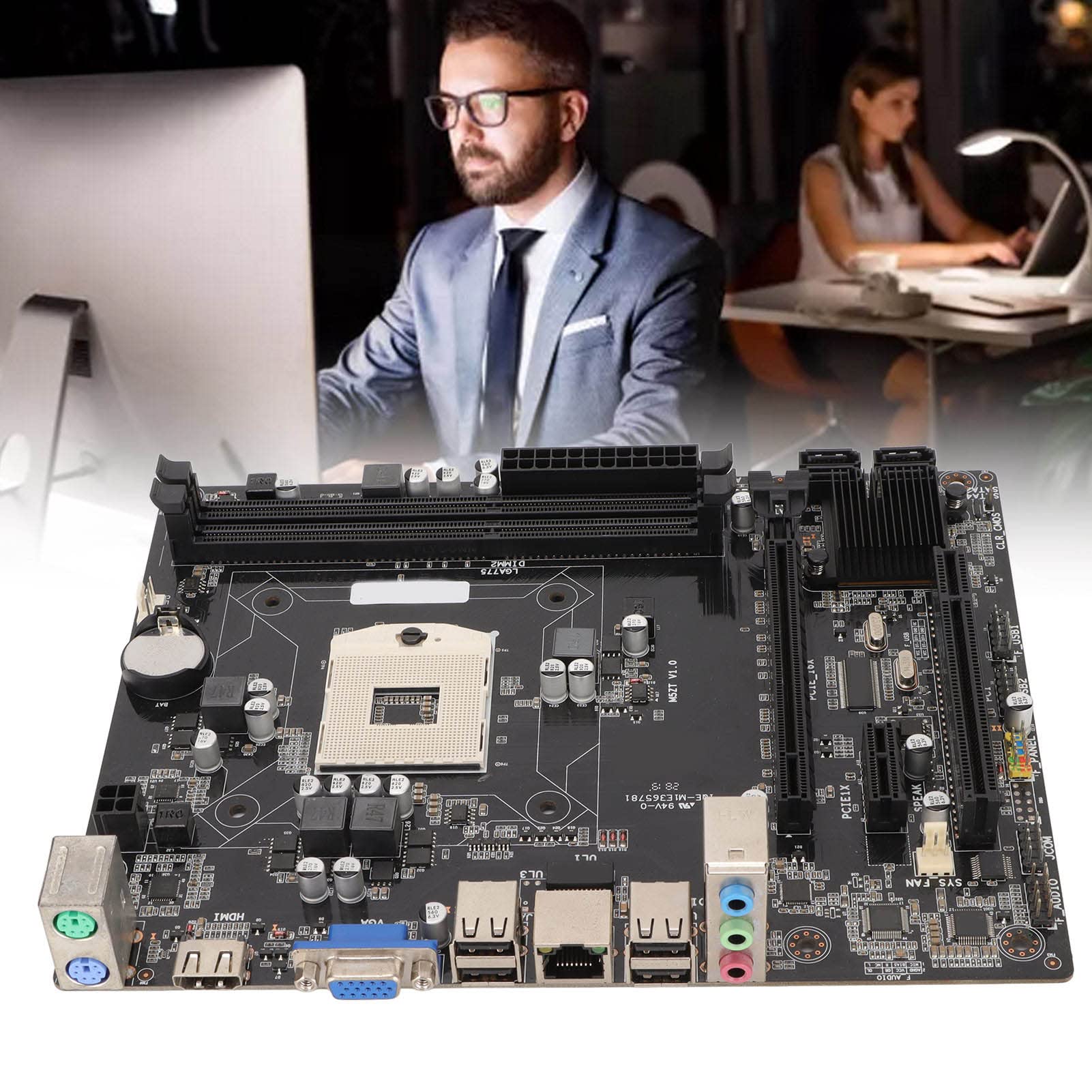 NestNiche 1288 Pin DDR3 Dual Channel Gaming Motherboard - Compatible with Intel Pentium, i3, i5, i7 Processors | VGA & HDMI Support | Ideal for Gaming PCs, Home Theater & Multimedia Workstations