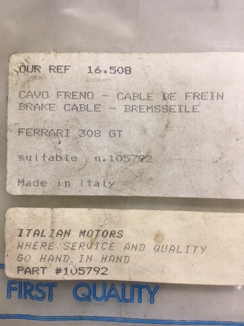 Ferrari 308 GT Brake Cable Replacement - High Performance Braking System for Ferrari 308 GT - Perfect for Racing, Track Days & Classic Car Restoration