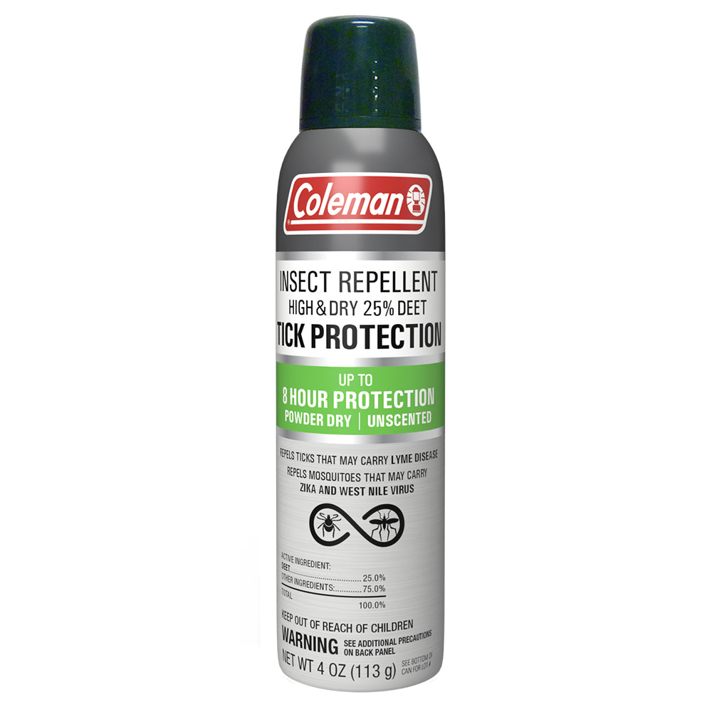 Coleman Tick Protection 25% DEET Insect Repellent Spray - 4 oz Aerosol for Outdoor Camping, Hiking & Mosquito Protection