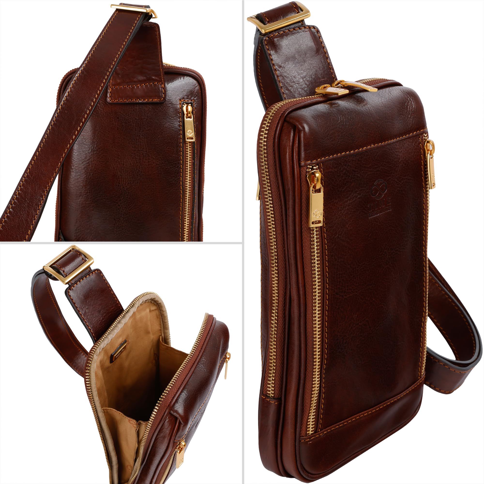 Durable Leather Crossbody Bag for Men & Women - Handmade Brown Sling Messenger Shoulder Bag - Perfect for Travel, Work & Everyday Use