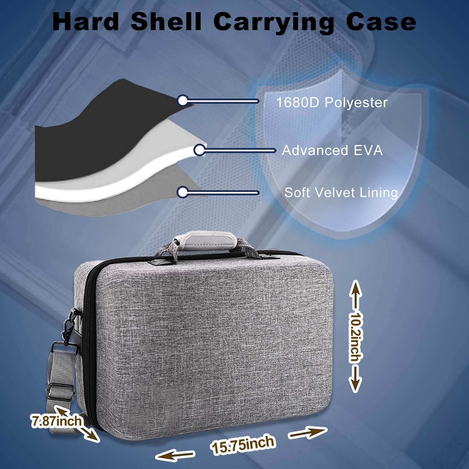 Hard Shell Travel Case for PS5 & PS5 Pro - Protective Carrying Case with Large Storage for PlayStation 5 Console, Controller & Headset (Compatible with Disc/Digital Edition) - Perfect for Gaming Travel & Storage Protection