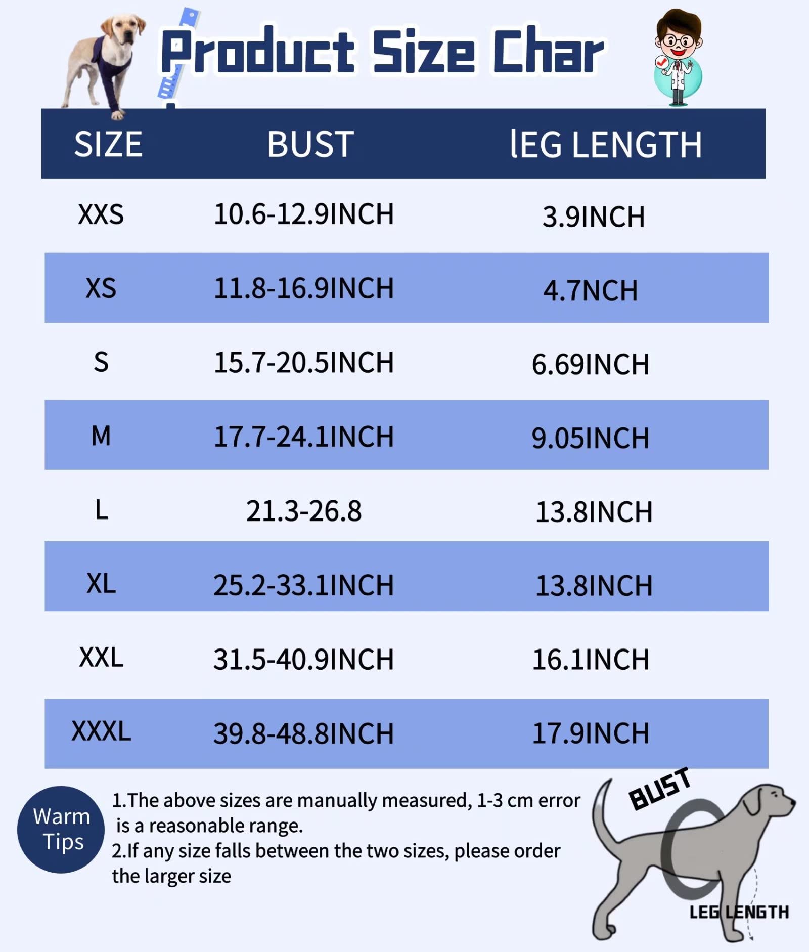 Xqpetlihai Dog Recovery Sleeve - Post-Surgery Knee Brace for Dogs, Abrasion Resistant Protective Sleeve, Alternative to Cone Collar (XXL) - Ideal for Post-Operative Care, Wound Protection & Licking Prevention