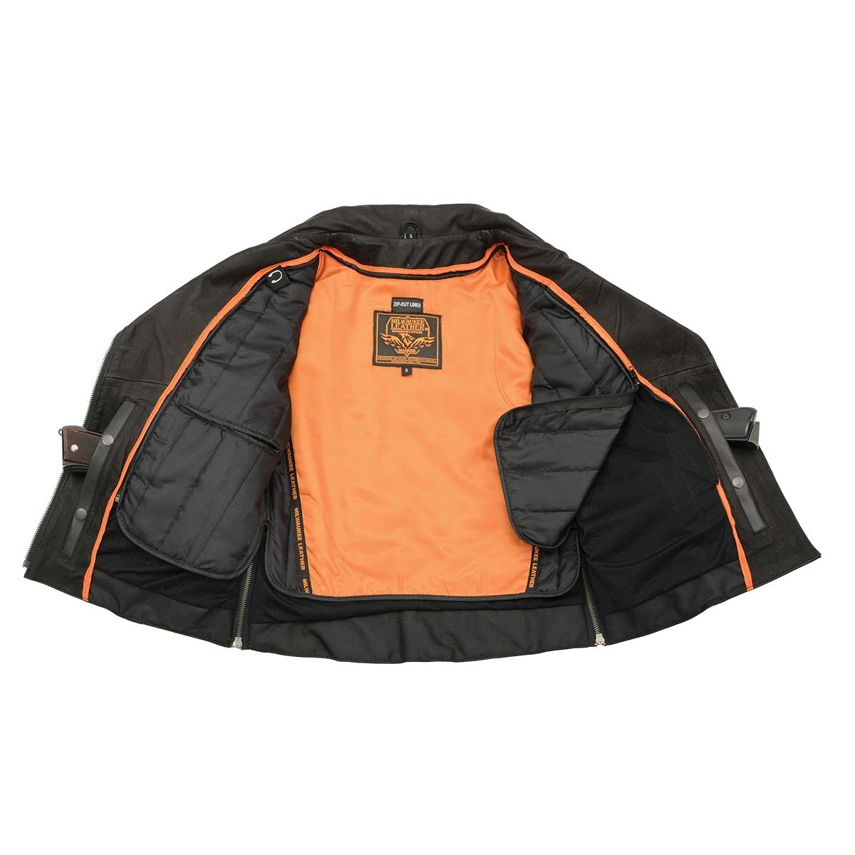 Milwaukee Leather MLL2525 Women's Black Lightweight Leather Jacket - Lace-Up Design for Casual Wear & Motorcycle Riding