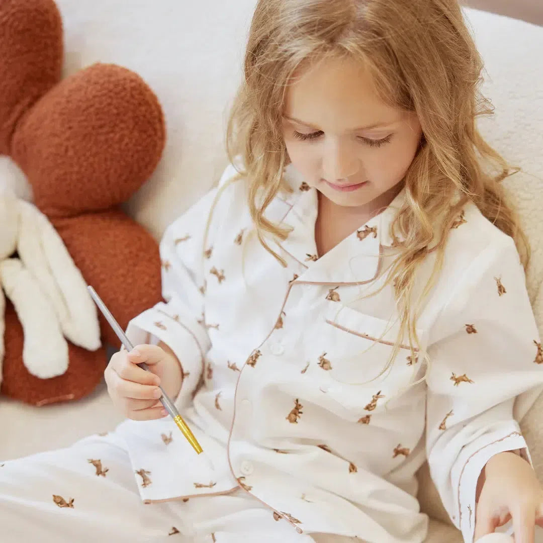 Petit Lem Poplin Pajama Set - Hoppy Bunnies Baby & Toddler Sleepwear | Soft Cotton Pajamas for Boys & Girls | Perfect for Nursery, Bedtime & Playtime