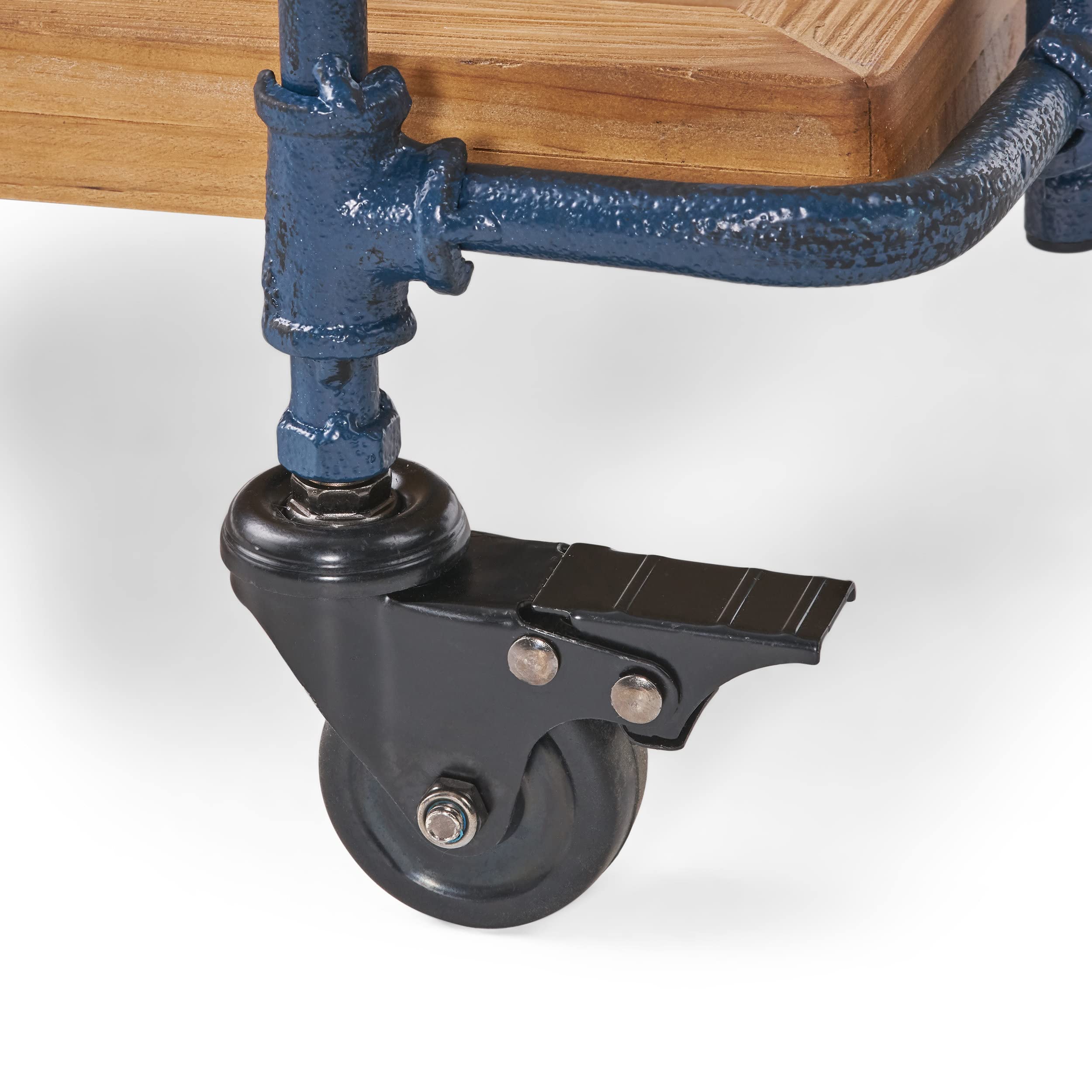 Christopher Knight Home Kanaan Firwood and Iron Coffee Cart - Antique Finish Bar Cart with Wheels for Living Room, Kitchen, or Outdoor Entertaining