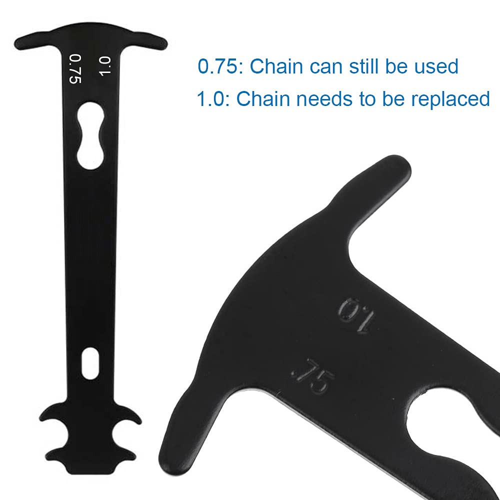 MMOBIEL Bicycle Chain Wear Checker Tool - Accurate Chain Measurement Gauge for All Bike Types (City, E-Bike, MTB, Road & Folding Bikes) - Durable Black Design - Perfect for Bike Maintenance & Cycling Enthusiasts