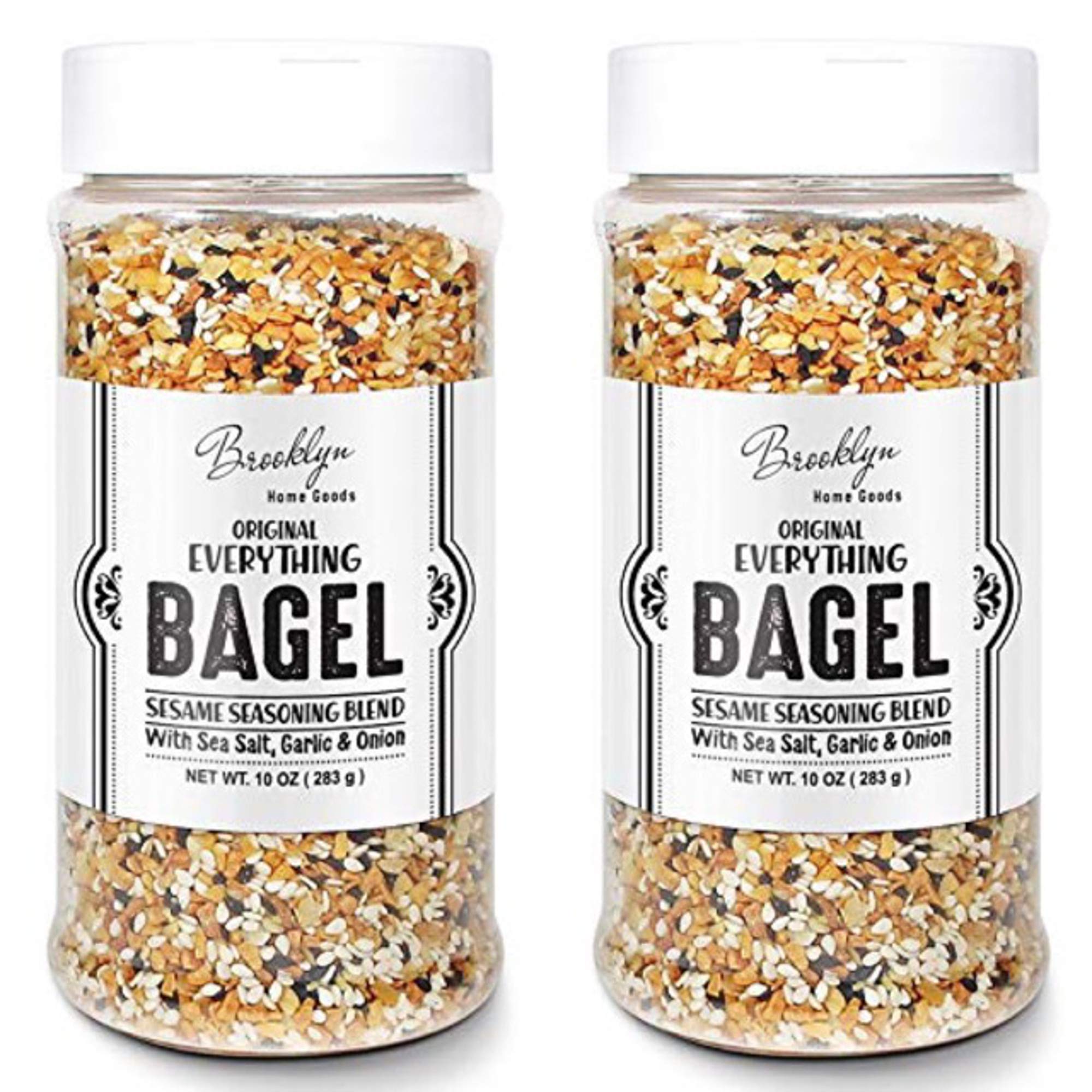 2 XL Bottles Everything Bagel Seasoning Blend 10 OZ Each - Premium Sesame, Garlic, Onion & Sea Salt Spice Shaker - Perfect for Bagels, Avocado Toast, Popcorn & Cooking