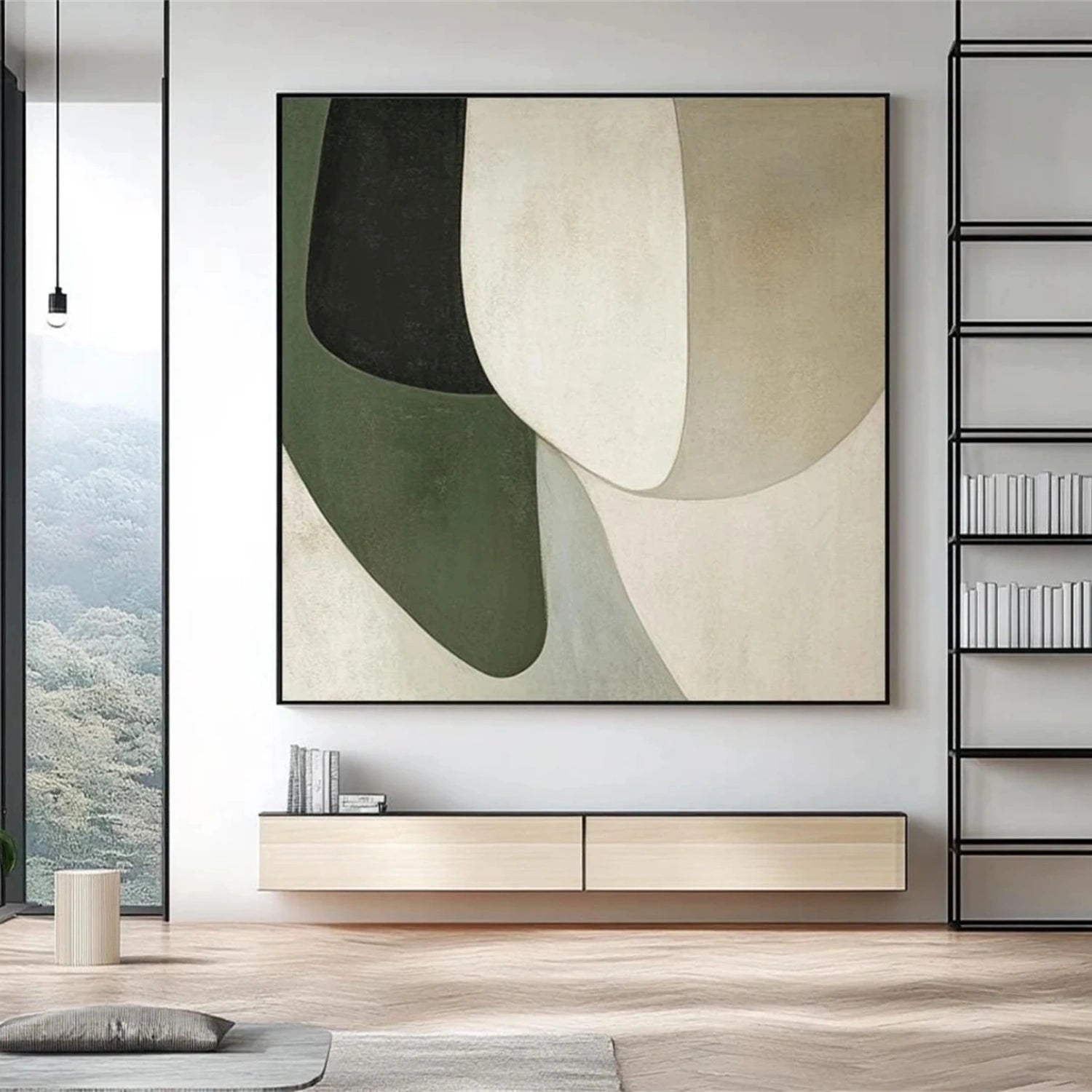 Blue & Green Abstract Wall Art Print #BG092 - Modern Home Decor for Living Room, Bedroom & Office