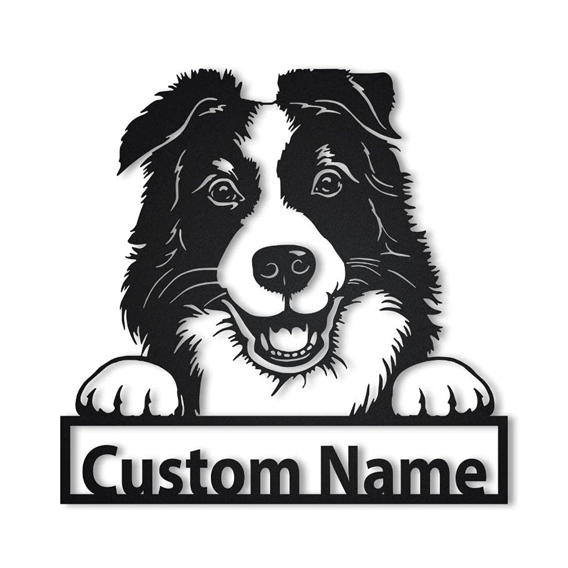 Custom Border Collie Dog Metal Sign - Personalized Pet Wall Art - Unique Dog Lover Gift for Birthday & Home Decor - Funny Animal Sign for Living Room, Office or Kennel