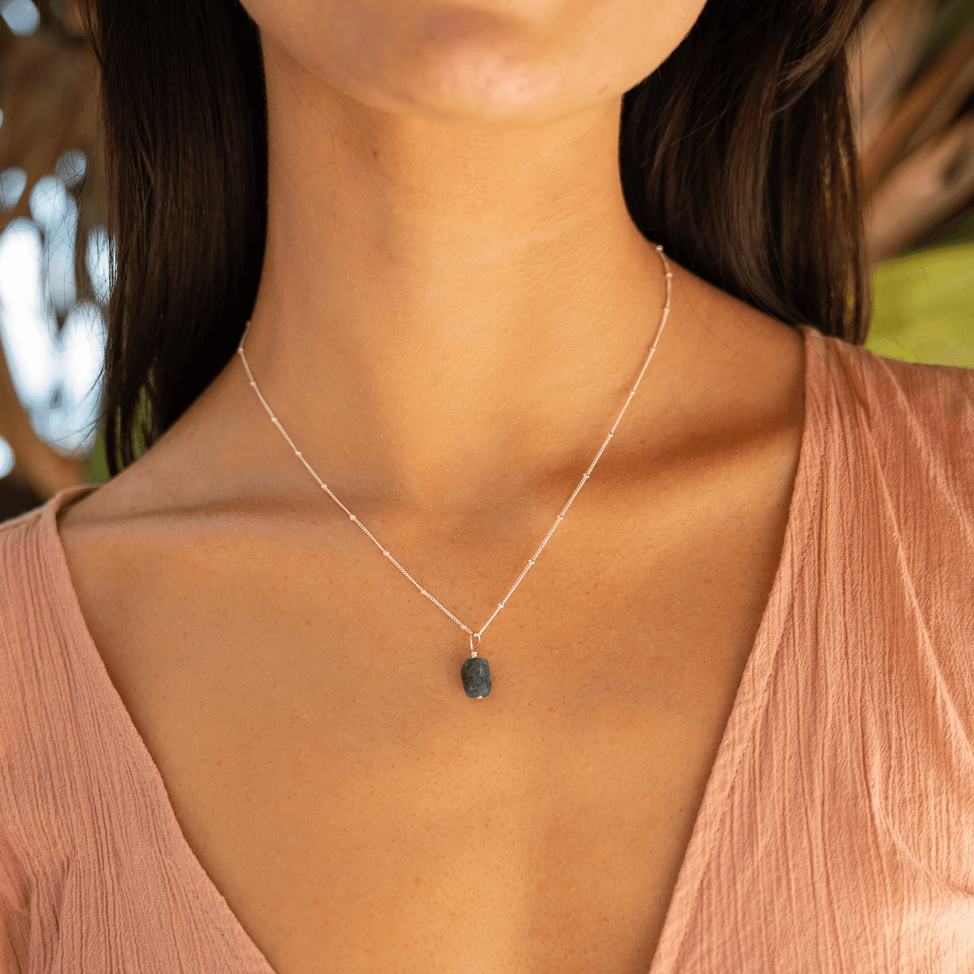 Natural Raw Sapphire Pendant Necklace - Dainty & Elegant Jewelry for Women - Perfect for Everyday Wear, Gifts & Special Occasions
