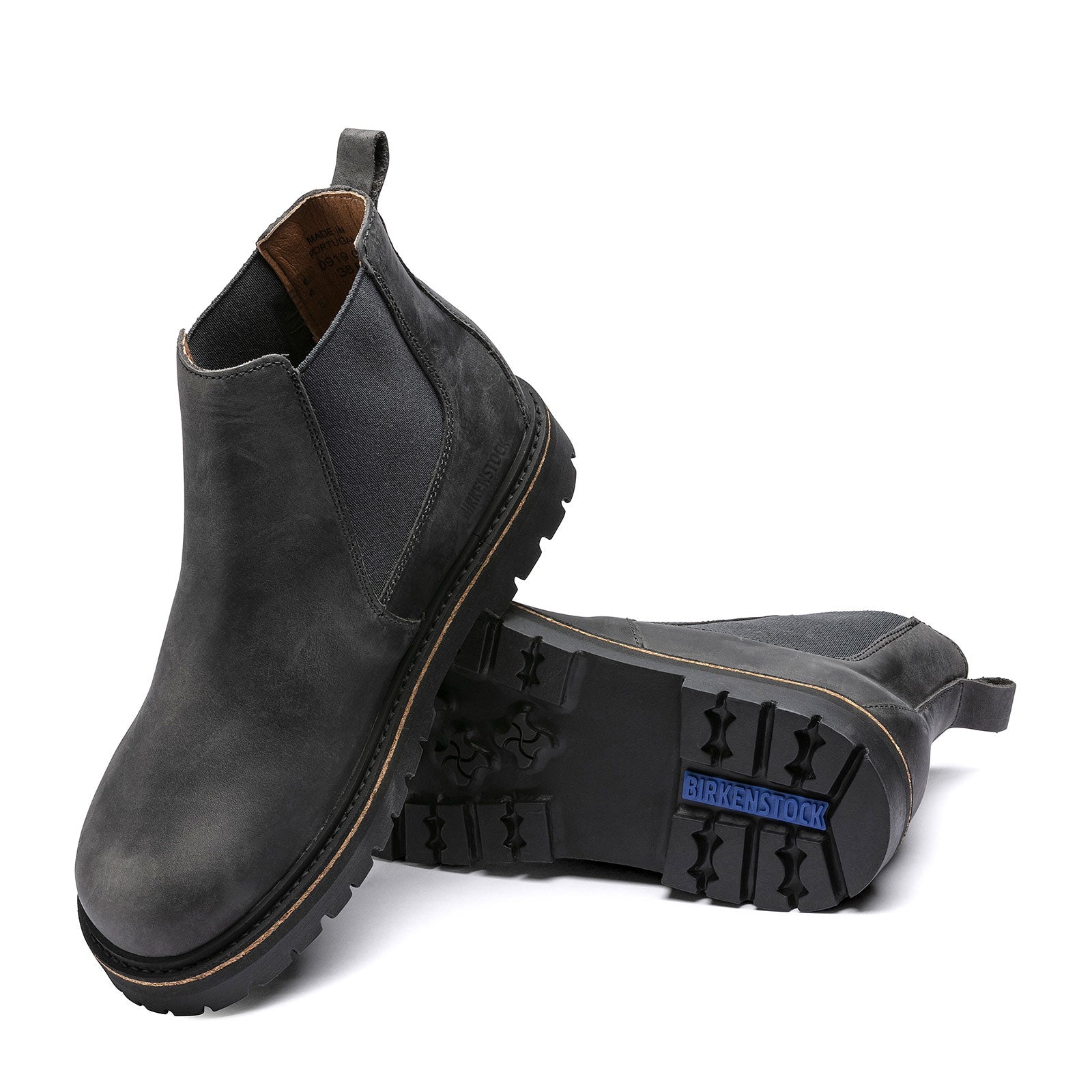Birkenstock Stalon Chelsea Boot for Men - Graphite Oiled Leather Waterproof Ankle Boots | Comfortable Slip-On Shoes for Casual Wear, Work & Outdoor Activities