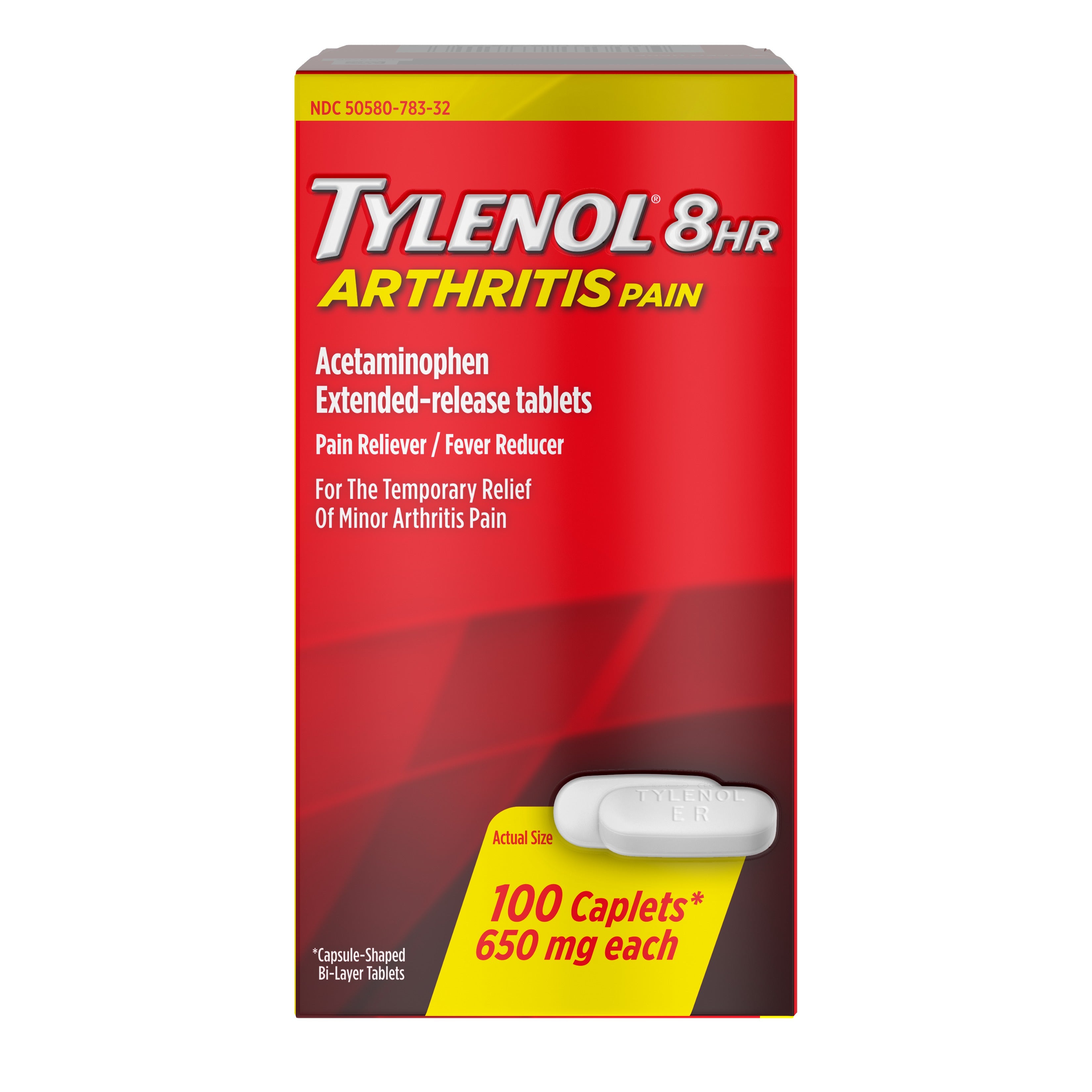 Tylenol 8HR Arthritis Pain Relief Caplets - Extra Strength Acetaminophen for Joint & Muscle Pain - Day & Night Use for Active Lifestyles