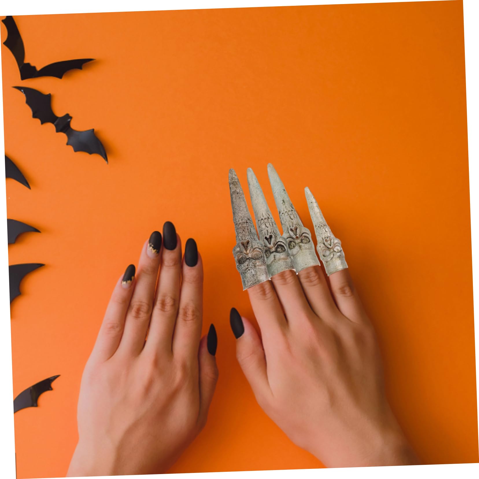 50 Pcs Halloween Witch Nails Set - Vampire Fake Nails, Skeleton Fingers for Witch Costume & Spooky Cosplay - Durable Plastic Nail Tips for Halloween Party, Themed Events & Horror Makeup
