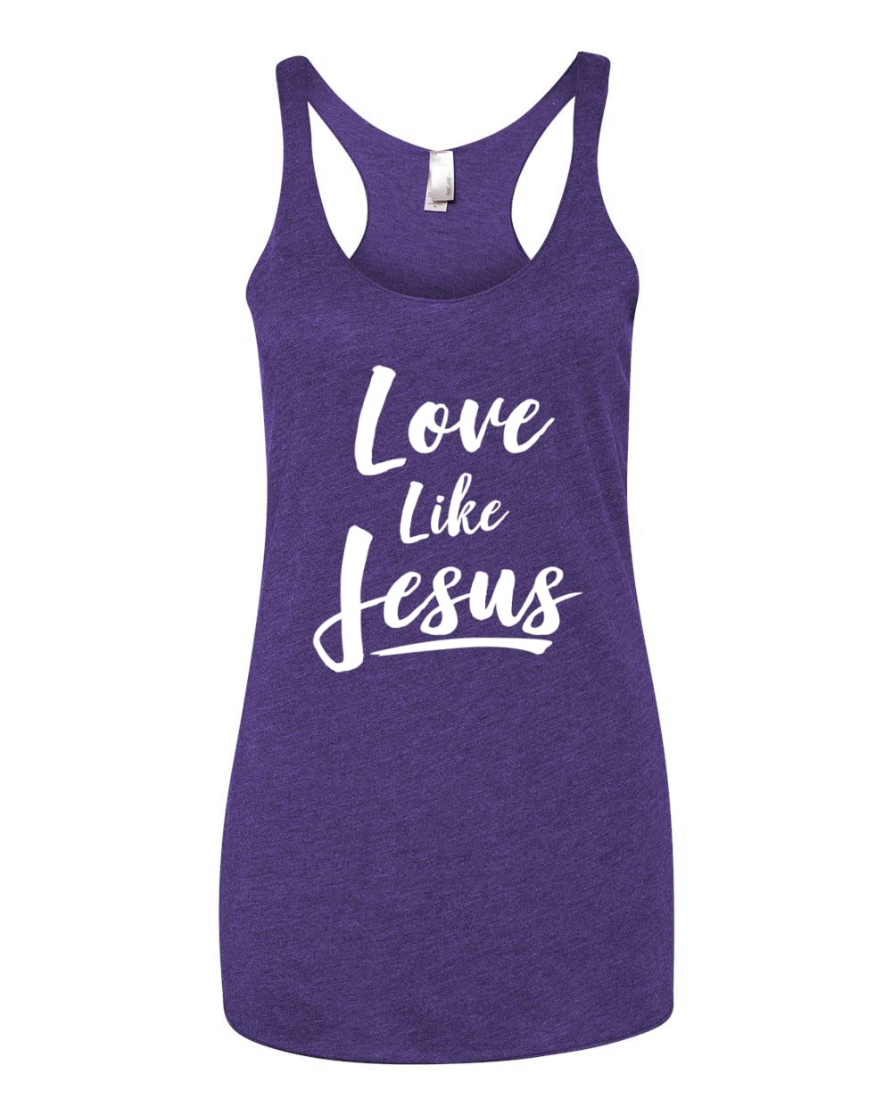 Love Like Jesus Inspirational Christian Tri-Blend Racerback Tank Top - Soft Comfortable Women's Workout & Church Apparel