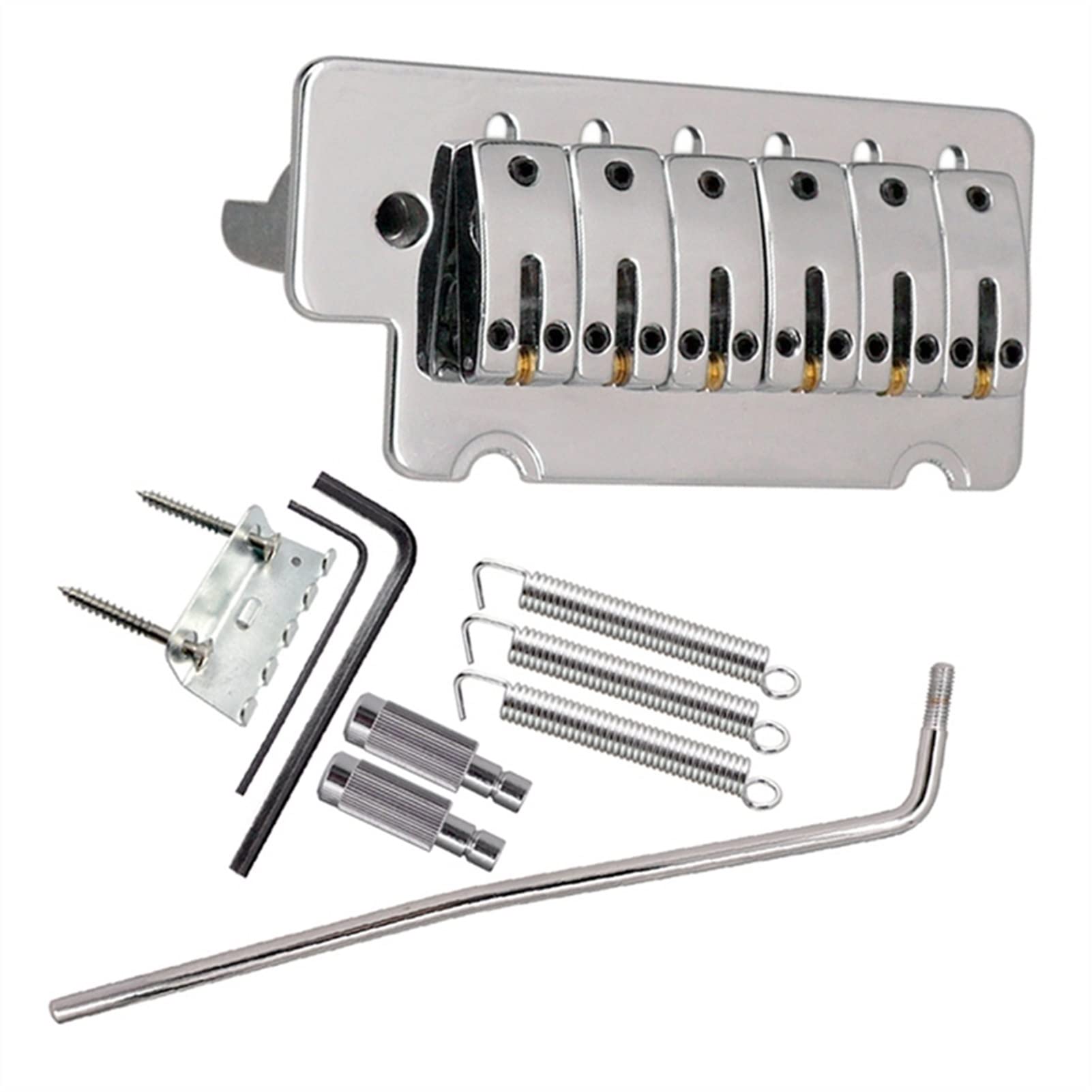 ST Electric Guitar Tremolo Bridge Tailpiece Roller Saddle Set - Silver DIY Replacement Part for Electric Guitars | Perfect for Guitar Upgrades & Repairs
