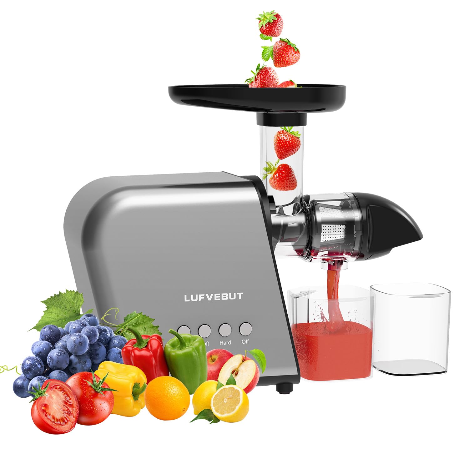 Premium Cold Press Slow Juicer Machine for Leafy Greens, Fruits & Vegetables - Quiet Masticating Juicer with Easy Clean BPA-Free Design, Dishwasher Safe - Perfect for Healthy Juicing, Detox, and Weight Loss at Home
