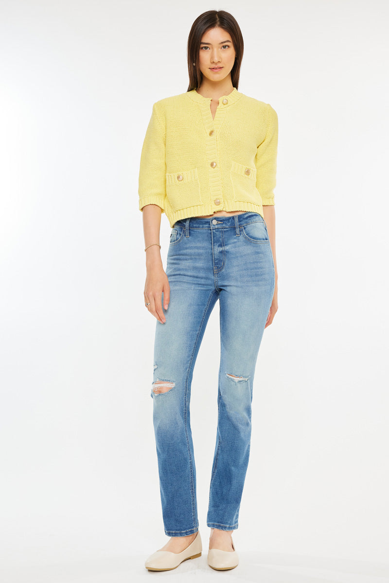 Diana Essentials High Rise Slim Straight Jeans for Women - Stretch Denim Pants with Comfortable Fit - Perfect for Casual Wear, Office & Date Night